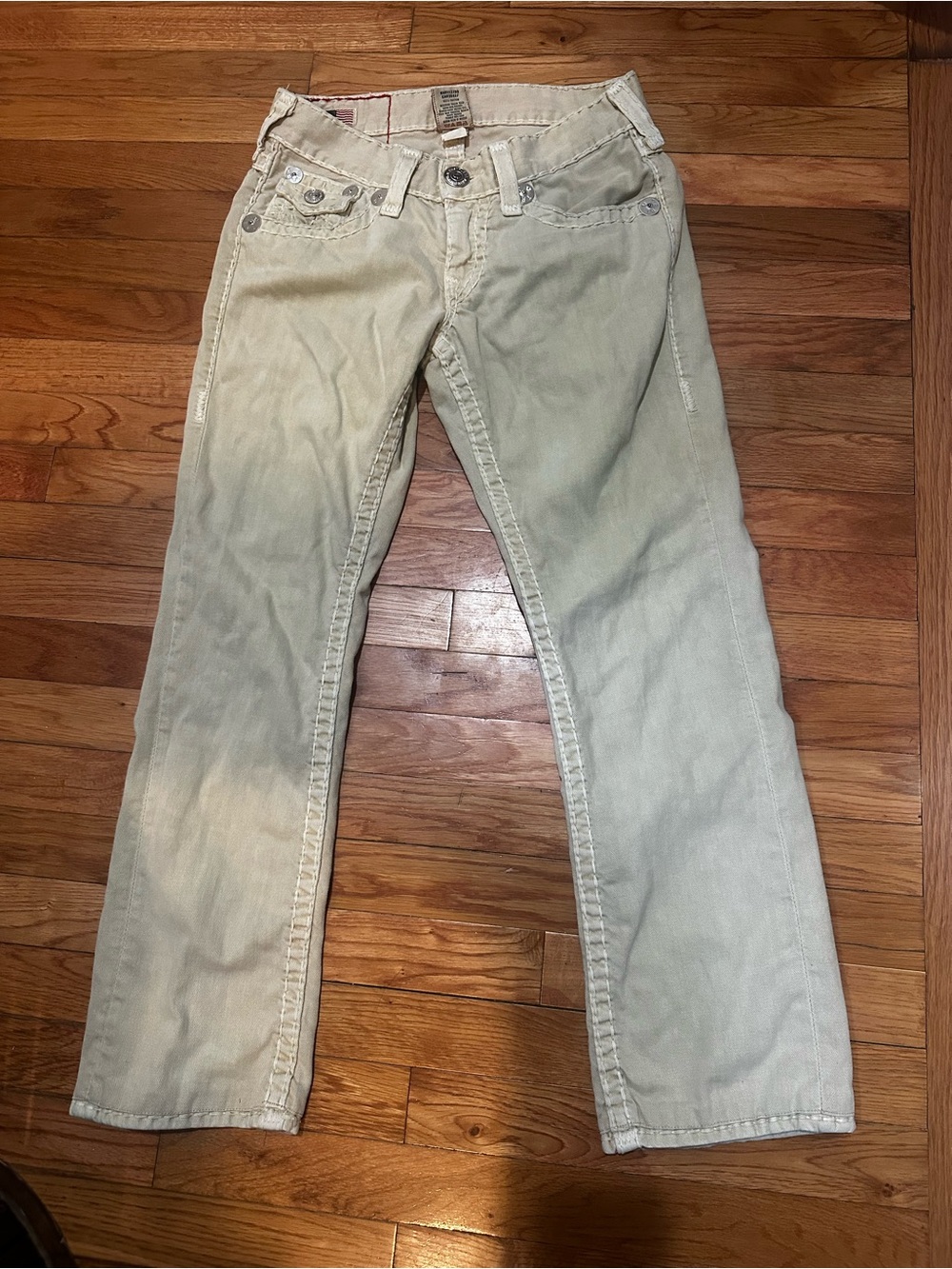True Religion Vintage Y2K Cream Ricky Low Rise Jeans Made USA 29